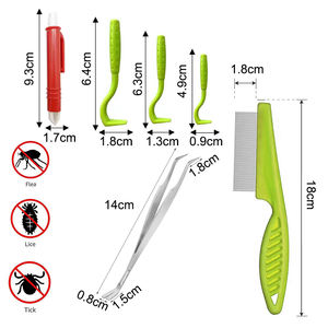 مشط احترافي لإزالة القمل للحيوانات الأليفة، مجموعة أدوات العناية وإزالة البراغيث والقراد للكلاب والقطط، منتجات تنظيف الحيوانات الأليفة - Product Image 3