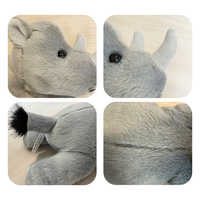 Peluche rhinocéros personnalisée super douce, réaliste, éducative, écologique, en coton PP, anti-stress, cadeau d'anniversaire