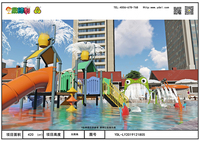 Toboggan aquatique en nylon, métal et fibre de verre YIDELI, équipement de terrain de jeux intérieur/extérieur, pour les maisons, les centres de villégiature, les parcs d'attractions, usage commercial