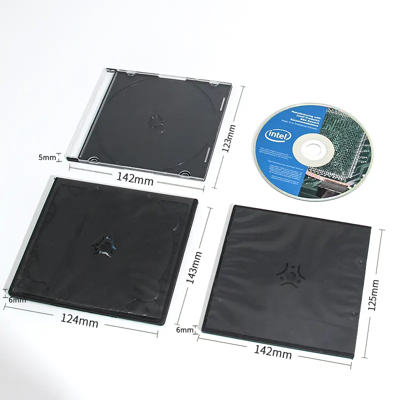 Stok tasarım CD kutuları plastik CD durumda şeffaf CD durumda