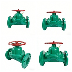 Vanne à diaphragme à bride G41J, en fonte résistante à la corrosion, avec revêtement en caoutchouc, pour le traitement des eaux usées chimiques - Product Image 3