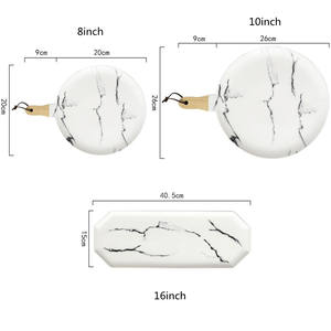 Ensemble d'assiettes en céramique assiette de service assiette à steak en porcelaine motif de marbre de style nordique de qualité alimentaire personnalisée pour <span class=keywords><strong>restaurant</strong></span> à usage domestique - Product Image 2