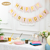 Vente en gros de vaisselle jetable multicolore personnalisée YACHEN Ensemble d'assiettes en papier, de serviettes et de tasses pour anniversaire et mariage
