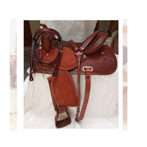 Modern Leather Western Horse Saddle With Adjustable Anti Slip Design Ergonomic <b>Seat</b> Soft <b>Cushioning</b> And Strong Leather Build - Product Image 3