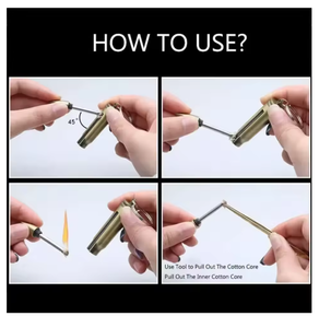 Encendedor de Queroseno Portátil Metálico con Forma de Bala y Cadena para Llaves, Encendedor de Queroseno de 10.000 Usos, Colgante Encendedor de Fuego - Product Image 5
