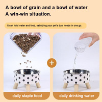 Gamelle surélevée en acier inoxydable à pois, anti-renversement, pour protéger le cou, pour l'alimentation et l'eau des chats et des chiens