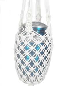Urna de cremación colgante duradera de Metal azul de estilo americano para cenizas humanas adultas 27cm cadena colgante de macramé de diseñador Memorial - Product Image 1