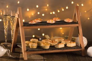 Plato de Servir Escalonado de <span class=keywords><strong>Pizarra</strong></span> para las Fiestas Navideñas, de Lujo, con Marco de Madera de Acacia, Plateau De Service - Product Image 4