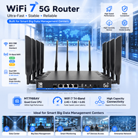 Routeur 5G ODM pour Ville Intelligente avec Emplacement pour Carte SIM, Modem 5G X75 Débloqué DDR4 1 Go, WiFi 7, WAN 2.5G, SFP 10G, Tri-Bande, Double SIM, VPN