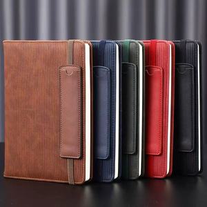 Cuaderno de Cuero PU Personalizado A5, Tapa Dura Acanalada con Portaplumas para Estudiantes, Trabajadores de Oficina, Reuniones Escolares - Product Image 1