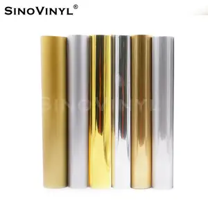 SINOVINYL لامع مرآة الذهب والفضة اللون قطع الفينيل فيلم للدعاية