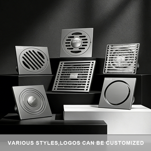 Siphon de sol carré en acier inoxydable de 100 mm anti-odeur pour piscine, grille de drainage de sol, siphon d'évier - Product Image 1