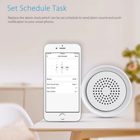 Sirène d'alarme intelligente Tuya WiFi en stock, sûre et durable, 18 sons, alerte par application, alimentation USB, design moderne, matériau PC+ABS pour la maison