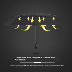<span class=keywords><strong>Parapluie</strong></span> pliable entièrement automatique 9k à double couche respirant renforcé, super résistant aux intempéries, pour les voyages, pour hommes - Product Image 3