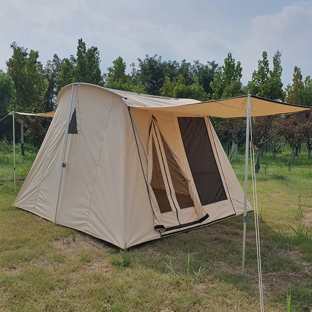 خيمة قماش قطنية كودياك جديدة مقاومة للماء للتخييم في فصل الربيع خيمة مبطنة بفيونكة