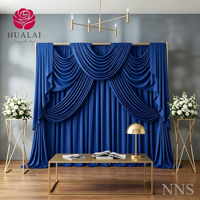 HuaLai Rideau de fond 10x10 pieds en soie de lait vert sauge, draperies à franges, tissu extensible sans plis pour fête de jardin, personnalisable