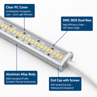 Dış Mekan Su Geçirmez LED Sert Şerit Işık DC12V 24V IP67 SMD2835 Alüminyum Rijit Bar Bahçe Cephe Yolu RV Aydınlatması için