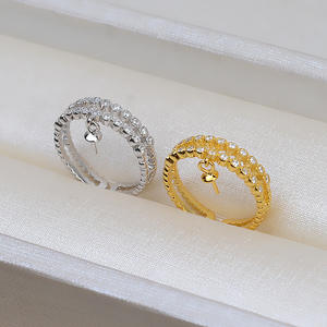 Wenchi Simple S925 Argent Bague DIY à bouche ouverte pour perle, réglable, pour femme, accessoires de bijouterie avec plateau vide 256-Living Mouth - Product Image 4