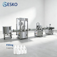 Ligne de production automatique ESKO à tête unique pour le remplissage de liquides et le bouchage à vis, qualité alimentaire, pour l'embouteillage de détergent lessive