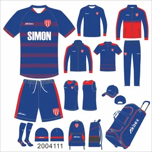 Vêtements de sport personnalisés 100% polyester série d'uniformes de football ensembles de maillots de football respirants de haute qualité pour l'entraînement