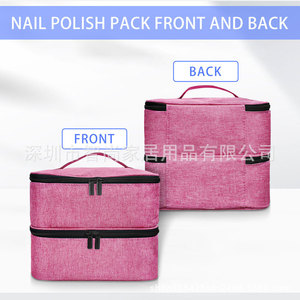 Cosmetic Organizer Bag 25x20x19cm Zipper Closure Portable <b>Makeup</b> Storage <b>Case</b> With Soft Handle - Product Image 4