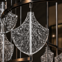 Paravent modulaire en verre en forme d'éventail de luxe, panneaux de verre connectés pour la décoration artistique des halls d'hôtels et des restaurants