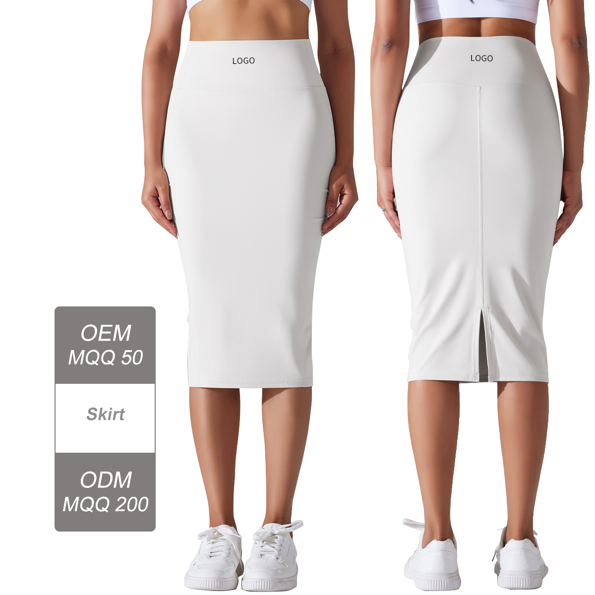 6630 Nude High Waist Tight Athletic Sports Skirt High Elastic Brushed Mid-length Slit Yoga Dress for Women