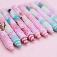 Gomme à effacer en forme de stylo, motif fleur de cerisier Sakura, mignonne, pour enfants, étudiants, dessin, fournitures scolaires, logo personnalisé, vente en gros