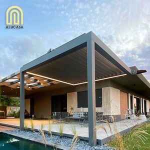 Alucasa Gazebo açık bahçe <span class=keywords><strong>Yard</strong></span> Pergola elektrikli Louvre çatı alüminyum uzaktan kumanda motorlu su geçirmez lüks Pavillon - Product Image 2