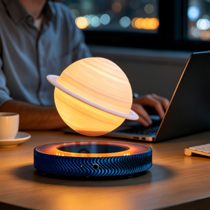 HCNT Floating Magnetic Levitation Saturn Planet <b>Light</b> Touch Table Lamp For Office Bedroom Holiday Gift Decoration - Product Image 1