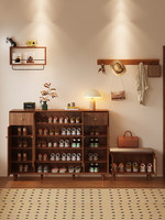 Meuble à chaussures en bois massif, style ancien, multifonction, grande capacité, pour salon, entrée de maison, meuble de maison