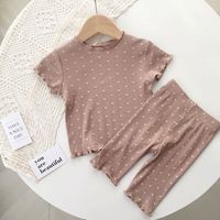 Vêtements de maison pour enfants d'été, pyjamas imprimés, ensemble en coton doux et confortable, ensemble court pour bébé