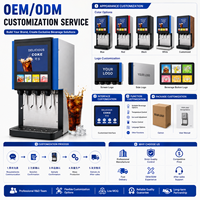 Distributeur de boissons gazeuses commercial OEM 4 robinets, machine automatique pour la préparation de cola, citron, orange, pêche, soda pour les magasins de proximité