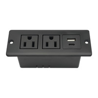 Multiprise de bureau dissimulée aux normes américaines, multiprise USB multifonctionnelle pour table de chevet