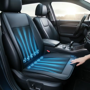 Anjuny SC-TFX8 Coprisedile <span class=keywords><strong>Auto</strong></span> di Lusso Compatibile con Kia, Voltaggio Universale 12V/24V, Materiale in Poliestere, Ventilazione e Raffreddamento Lombare - Product Image 1