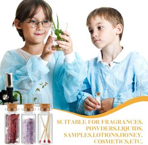 Empty Mini Glass Wishing <b>Bottle</b> with Wooden <b>Cork</b> for Olive Oil Message Gift Storage Vial 5ml 6ml 8ml 10ml 12ml 10ml - Product Image 3