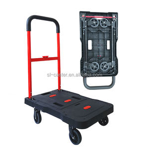 Carrito de Mano Plegable de Plástico de Diseño Especial de 150 kg, Carrito de 4 Ruedas Totalmente Plegable para Compras, Almacenamiento y Herramientas - Product Image 2