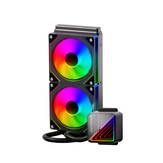 AIO Liquid Cooler 240mm CPU Water Cooler ARGB Liquid Cooling System Dual 120mm Fans PWM