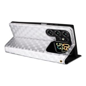 เคสโทรศัพท์หนังฝาพับสำหรับ <span class=keywords><strong>oukitel</strong></span> C62/C62โปรลายลูกบาศก์กริดสีขาว - Product Image 5