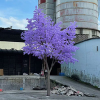 Pohon Lilac Simulasi Serat Kaca Premium, Pohon Bunga Buatan Ukuran Besar, Tanaman Hijau Romantis untuk Dekorasi Lanskap Dalam Ruangan