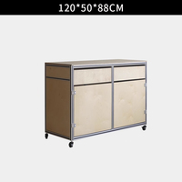 Meuble de rangement latéral en profilé aluminium et contreplaqué marin, avec porte, tiroir et roulettes, idéal pour la maison, le studio ou le magasin - Vente chaude