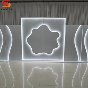 SMOOTH New Design LED Hollow Flower Wedding <b>Backdrop</b> Panel Stage Background Wall Curved Glowing <b>Frame</b> - Product Image 3