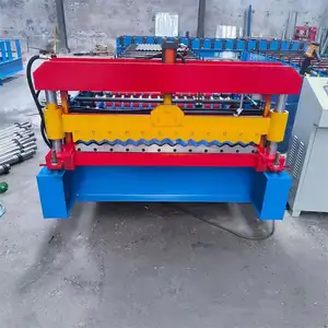 Constructie Trapeziumvormige Plaat Golfplaten Plaat Metalen Dakpaneel Vormen Machine Rolvormmachine