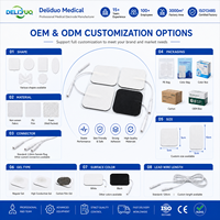 Électrodes carrées réutilisables 50x50mm de 2mm d'épaisseur, compatibles avec les appareils TENS EMS, directement de l'usine