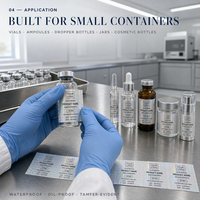 Étiquettes personnalisées imperméables en plastique pour flacons, autocollants holographiques pour bouteilles de 3 ml/5 ml/10 ml/100 ml, emballage avec boîte