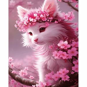 Chat fleur <span class=keywords><strong>mer</strong></span> diamant peinture ensemble <span class=keywords><strong>paysage</strong></span> peinture complète diamant peinture ensemble bricolage adulte maison murale décoration cadeau - Product Image 1