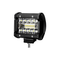 Barre lumineuse LED carrée de 4 pouces 60W 12V 24V 6000K, barre lumineuse de travail LED automobile avec faisceau spot et diffuseur