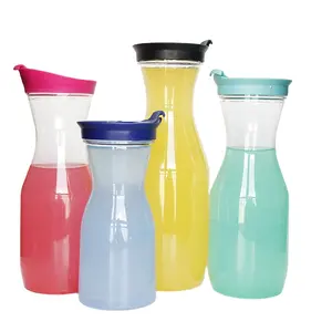 Jarra de plástico con tapa, jarra de agua, de uso múltiple, sin Bpa, colorida