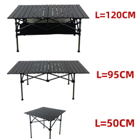 Ensemble de chaise et table de pique-nique portable en aluminium avec structure en fer, table pliante pour le camping, la salle à manger en plein air et la pêche