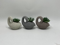 Pot de fleurs en ciment écologique, décoratif, carré, pour balcon, paysage, utilisation au sol, plante succulente, mignon